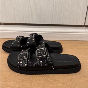 Harlow Black Studded Sandals